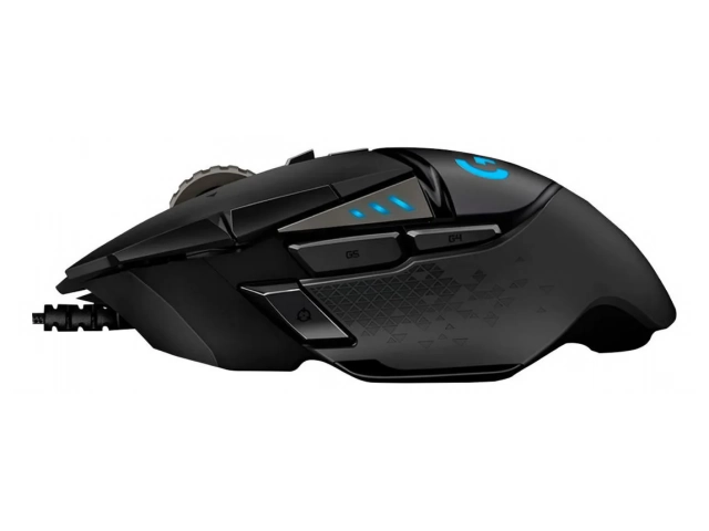 Vista lateral del Logitech G502 Lightspeed en color negro