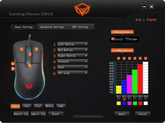 Iluminación RGB del Mouse Meetion GM20 activada, ideal para setups gamers.