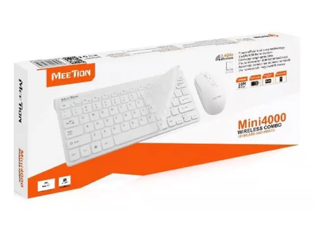Teclado Meetion Mini4000 Blanco, perfecto por su portabilidad para uso en oficina y estudio en Uruguay.