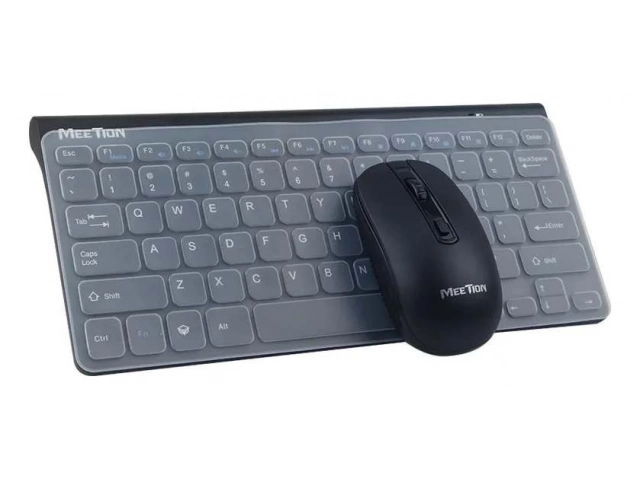 Diseño compacto del teclado Meetion Mini4000 negro, ideal para ahorrar espacio en escritorios, venta en Avlis Uruguay.