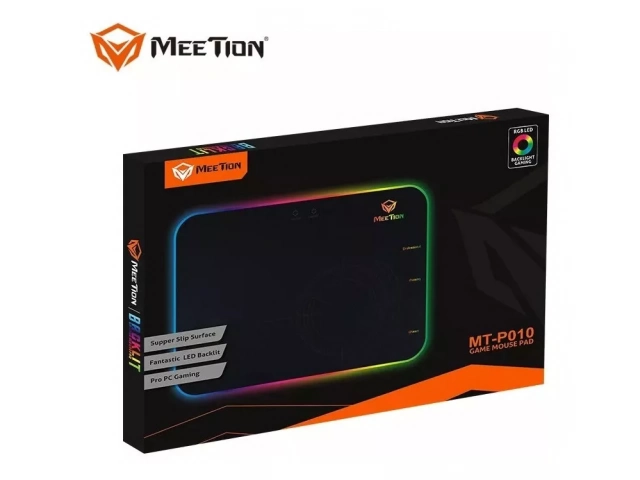 Detalle de los bordes cosidos y la base antideslizante del MousePad Meetion MT-P010, disponible en Avlis Uruguay.
