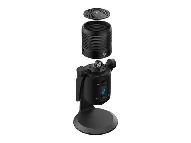 Micrófono de condensador USB Fantech Leviosa MCX03 Negro con trípode, ideal para streaming y podcasting en Uruguay, disponible en Avlis.