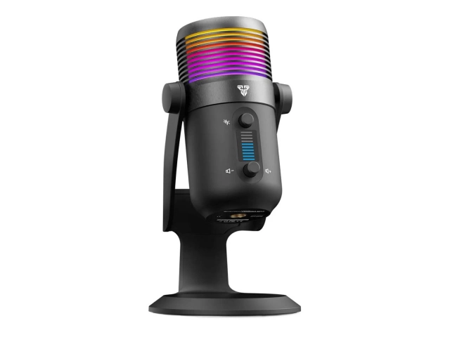 Micrófono de condensador USB Fantech Leviosa MCX03 Negro con trípode, ideal para streaming y podcasting en Uruguay, disponible en Avlis.