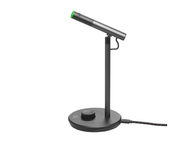 JBL Quantum Stream Talk con botón táctil para silenciar (tap-to-mute) y jack para monitoreo sin latencia. Avlis Uruguay.