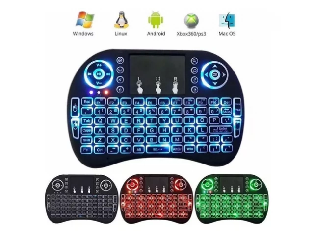 Mini teclado inalámbrico retroiluminado para TV Box, ideal para usar en la oscuridad, venta en Avlis.