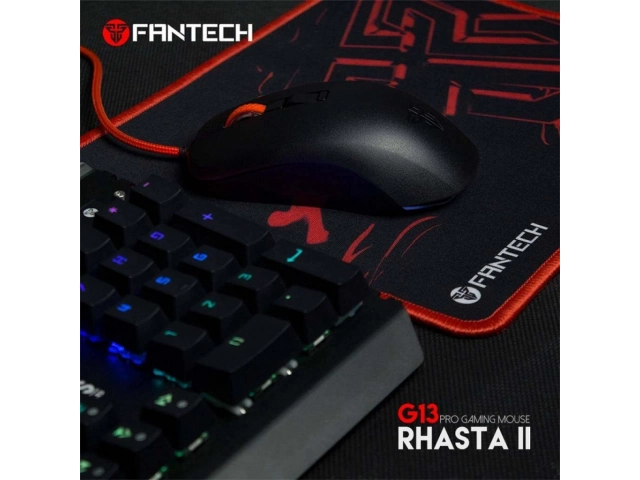 Mouse Gamer Fantech Rhasta II G13 con iluminación RGB personalizable y sensor óptico de 4800 DPI. Precisión para gaming. Avlis Uruguay