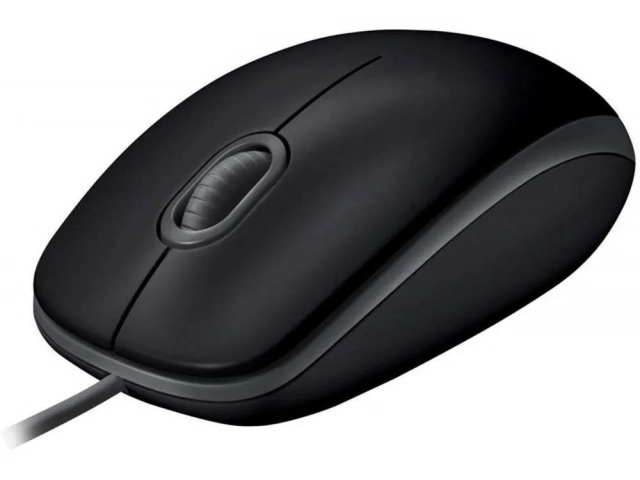 Vista frontal del Mouse Logitech M110 Silent en color negro con diseño minimalista.