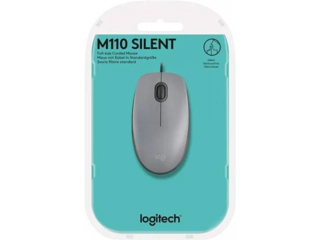 Empaque original del mouse Logitech M110 Silent color gris