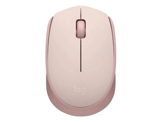 Vista frontal del Mouse Logitech M170 inalámbrico color rosado