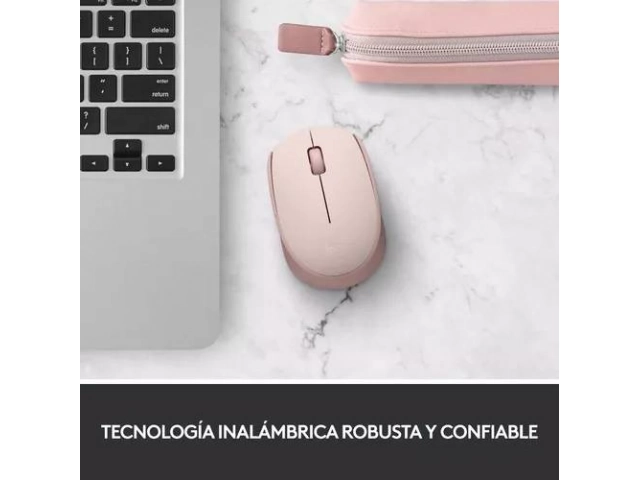 Vista superior del Mouse Logitech M170 inalámbrico rosado