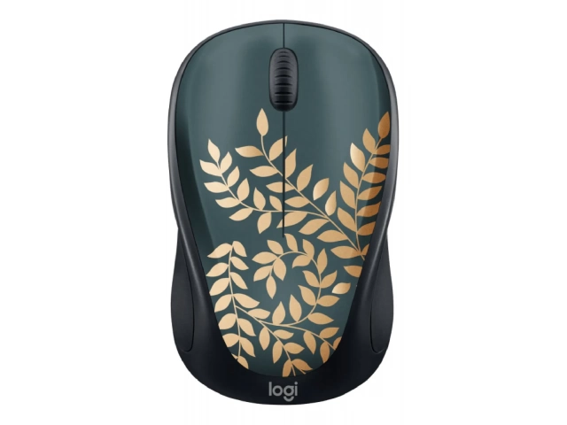 Mouse inalámbrico Logitech M317C Golden Garden con diseño floral exclusivo, compacto y elegante, disponible en Avlis Uruguay.