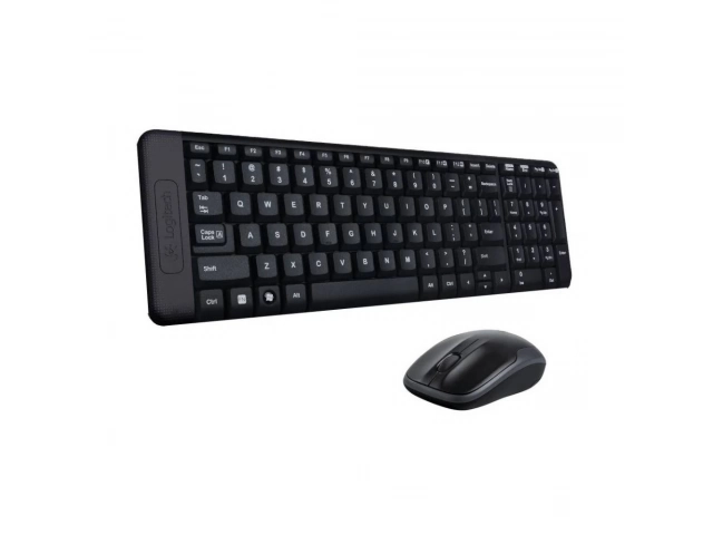 Imagen lateral del mouse del combo Logitech MK220, ergonómico y con diseño compacto.