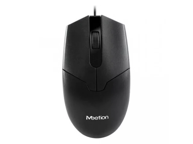 Mouse Meetion M360 visto de frente, diseño ergonómico ideal para largas horas de uso.