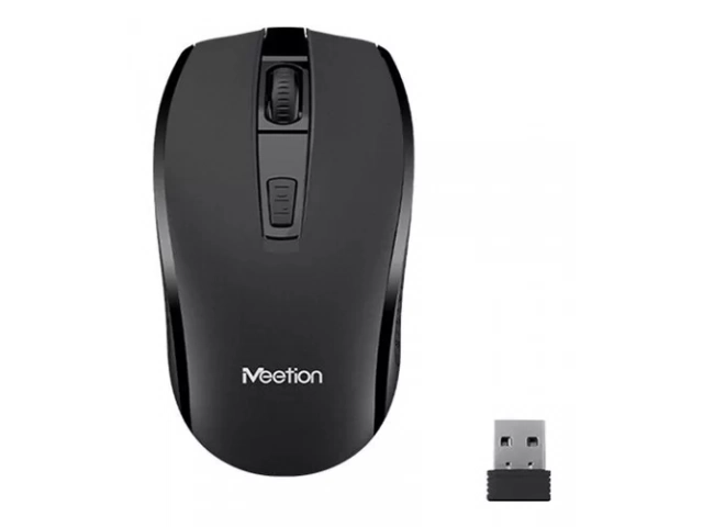 Vista frontal del mouse inalámbrico Meetion R560 en color gris, diseño ergonómico y elegante.