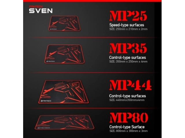 MousePad Fantech Sven MP35 de tamaño mediano sobre escritorio gamer en Uruguay, ideal para movimientos amplios.