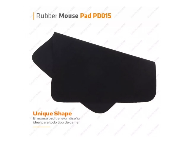 MousePad Meetion MT-PD015 Negro (250x190mm) sobre escritorio, ideal para gaming con espacio optimizado.