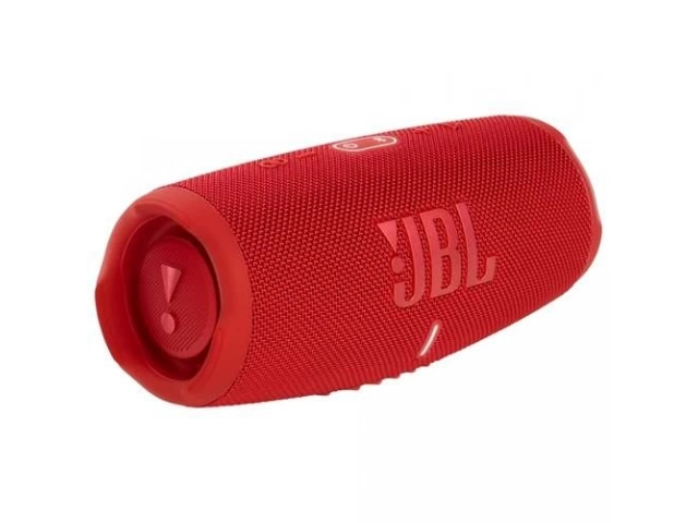 Parlante Bluetooth JBL Charge 5 en color rojo vibrante, con Sonido JBL Original Pro. Disponible en Avlis Uruguay.
