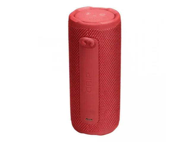 El JBL Grip Red, audaz y resistente (IP68), ofrece 16W de sonido JBL Pro y hasta 14 horas de música.