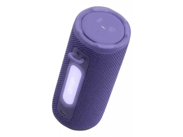 El parlante JBL Grip Violet combina potencia (16W) y estilo. Totalmente resistente al agua y polvo (IP68) El parlante JBL Grip Violet combina potencia (16W) y estilo. Totalmente resistente al agua y polvo (IP68)