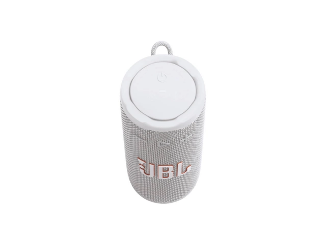 El JBL Grip White combina elegancia y durabilidad extrema (IP68). Sonido JBL Pro de 16W, 14 horas de autonom&iacute;a y compatible con Auracast.