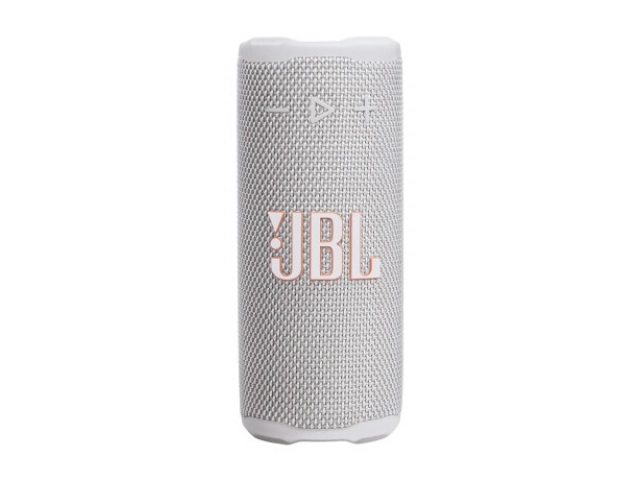 El JBL Grip White combina elegancia y durabilidad extrema (IP68). Sonido JBL Pro de 16W, 14 horas de autonom&iacute;a y compatible con Auracast.