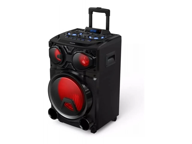 Entradas para micrófono y guitarra en la torre de sonido Philips TAX3305/77.