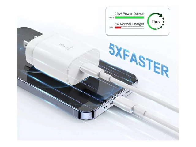 Detalle del puerto USB Tipo C del cargador de pared Foneng EU51 blanco, diseñado para carga rápida de 20W PD. Accesorios Avlis.