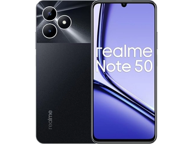 Realme Note 50 3GB 64GB negro vista trasera del diseño elegante