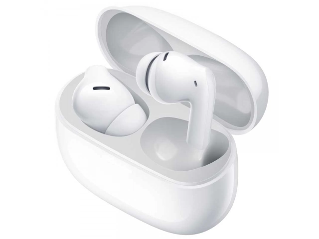 Vista superior de los auriculares Redmi Buds 5 Pro White con diseño ergonómico.