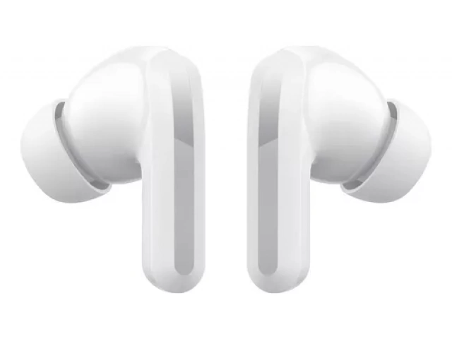 Vista superior de los Redmi Buds 5 White mostrando su diseño ergonómico y minimalista.