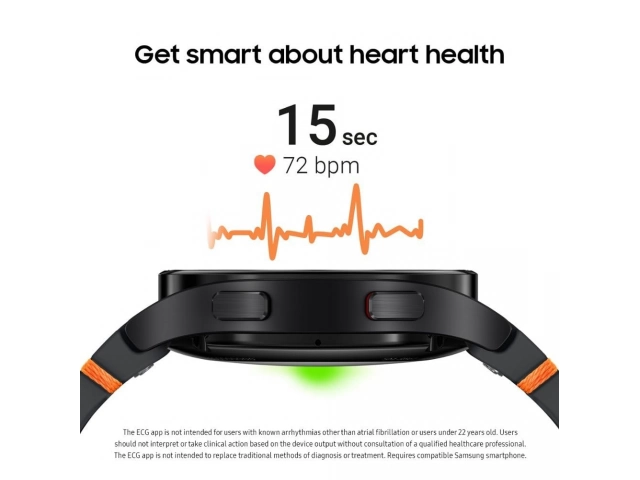 Pantalla del Samsung Galaxy Watch FE Plata con interfaz Wear OS y acceso a aplicaciones