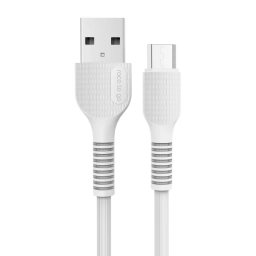 Cable de Datos ROCA TO GO USB A a microUSB 100cm 2.4A Blanco