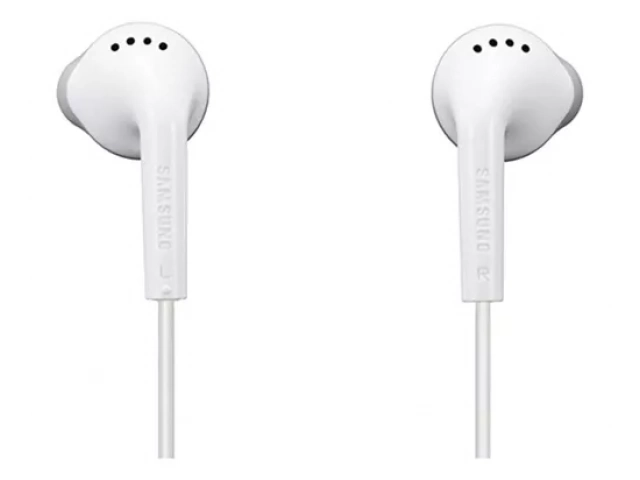 Vista lateral del auricular Samsung EHS61 mostrando su forma ergonómica.