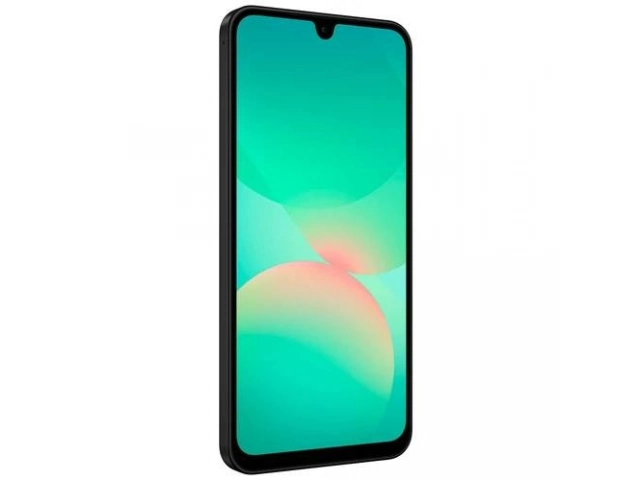 Samsung Galaxy A26 5G 128GB color Black (Negro) con pantalla Super AMOLED, 6GB RAM, disponible en Avlis Uruguay.