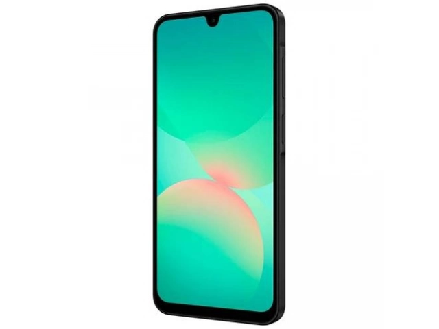 Samsung Galaxy A26 5G 128GB color Black (Negro) con pantalla Super AMOLED, 6GB RAM, disponible en Avlis Uruguay.