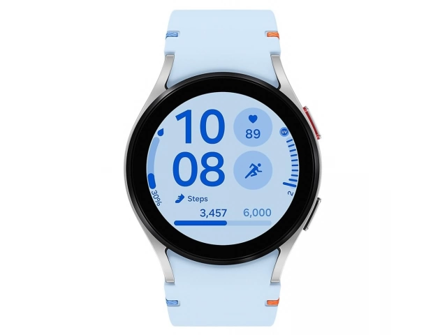 Smartwatch Samsung Galaxy Watch FE color Plata con pantalla Super AMOLED y funciones de salud, disponible en Avlis Uruguay.