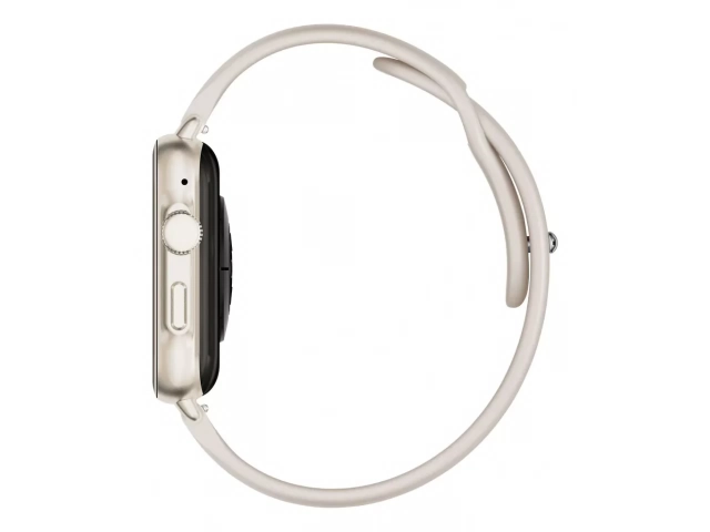 Smartwatch Argom S55 color Beige con pantalla táctil grande, funciones de salud y diseño elegante, disponible en Avlis Uruguay.