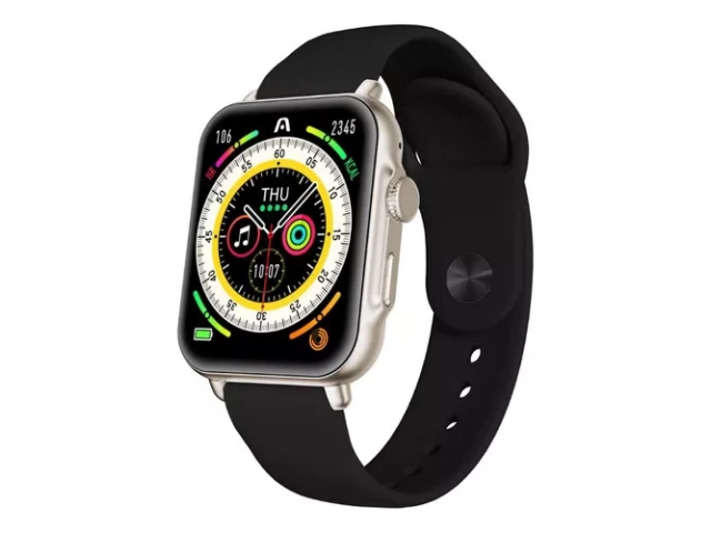 Smartwatch Argom S55 color Negro con pantalla táctil grande, funciones de salud y notificaciones, disponible en Avlis Uruguay