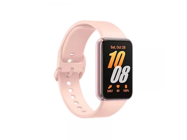 Smartwatch Samsung Galaxy Fit3 en color Pink Gold (Rosado), con pantalla AMOLED de 1.6" y funciones de salud y estilo. Avlis Uruguay.