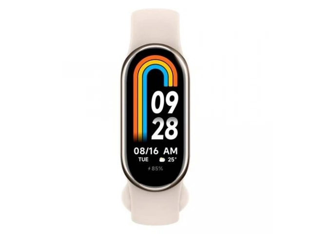 Smartwatch Xiaomi Band 8 Gold mostrando su diseño elegante y color dorado, ideal para usuarios que buscan estilo y funcionalidad en Uruguay.