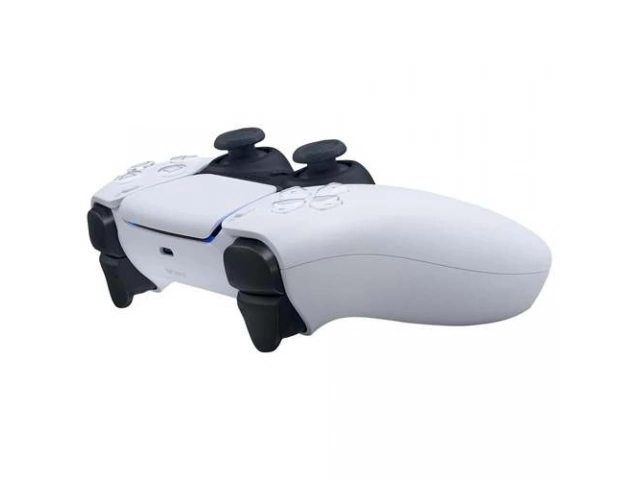 Detalle de los gatillos adaptativos y la tecnología de retroalimentación háptica del joystick Sony PS5 DualSense blanco. Avlis.
