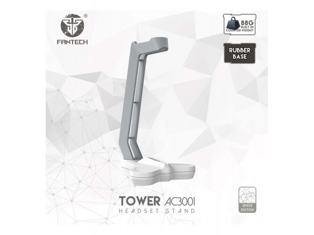 Soporte para auriculares Fantech AC3001 en color negro. Diseño elegante y funcional para organizar tu headset. Avlis Uruguay.