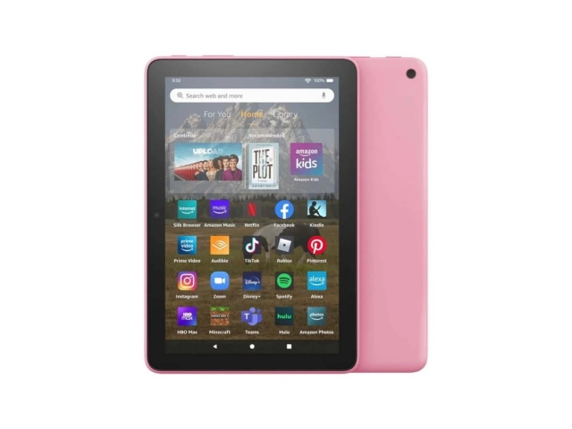 Tablet Amazon Fire HD 8 (2022, 12va Gen) color Rosa con pantalla HD de 8 pulgadas, ideal para entretenimiento en Uruguay, disponible en Avlis.