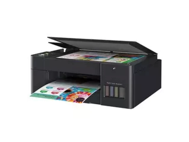 Detalle de los tanques de tinta frontales recargables de la impresora Brother DCP-T420W, alto rendimiento, en Avlis.