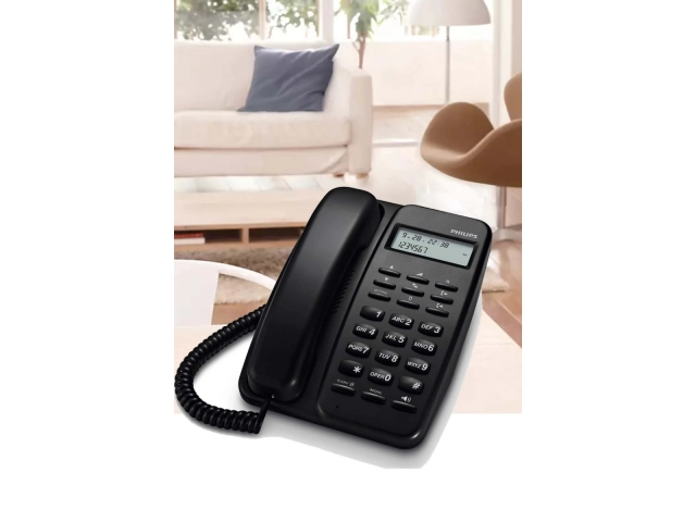 Detalle del teclado con teclas claras [y grandes] del teléfono con cable Philips CRD150, diseñado para facilidad de uso. Telefonía fija en Avlis. 