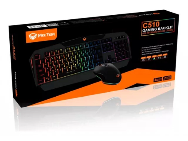 Detalle de las 19 teclas anti-ghosting del teclado Meetion C510 para juegos intensos.