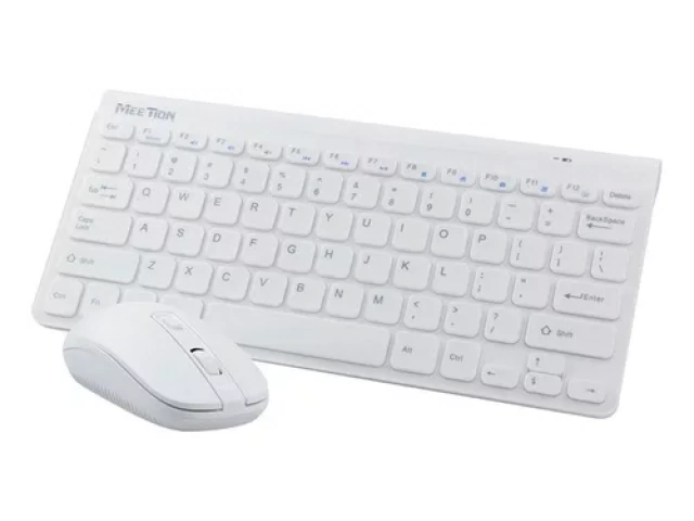 Teclado Meetion Mini4000 Blanco, diseño compacto y elegante, ideal para oficinas y escritorios minimalistas en Uruguay.