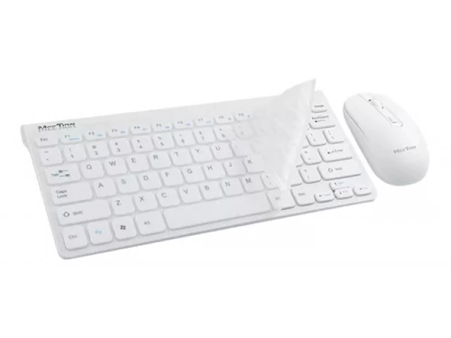 Teclado Meetion Mini4000 Blanco, diseño compacto y elegante, ideal para oficinas y escritorios minimalistas en Uruguay.
