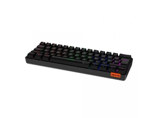 Teclado Mecánico Meetion MK005 negro mostrando su construcción con cubierta de metal y destacando su función anti-ghosting completo. Avlis Uruguay
