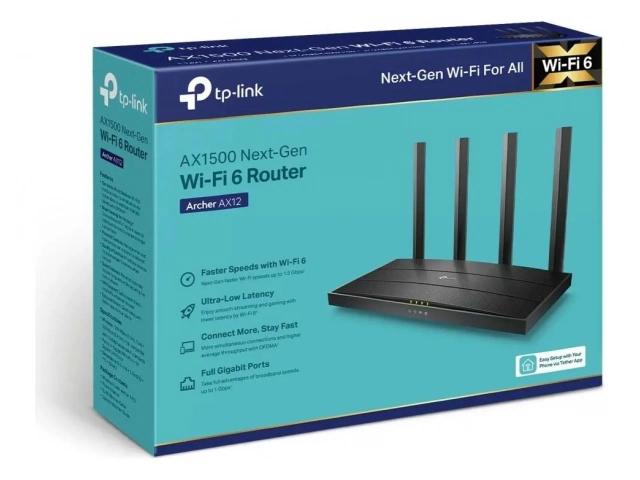 Configuración fácil y gestión del router TP-Link Archer AX12 Wi-Fi 6 AX1500 mediante la aplicación TP-Link Tether. Compatible con OneMesh. Avlis Uruguay.